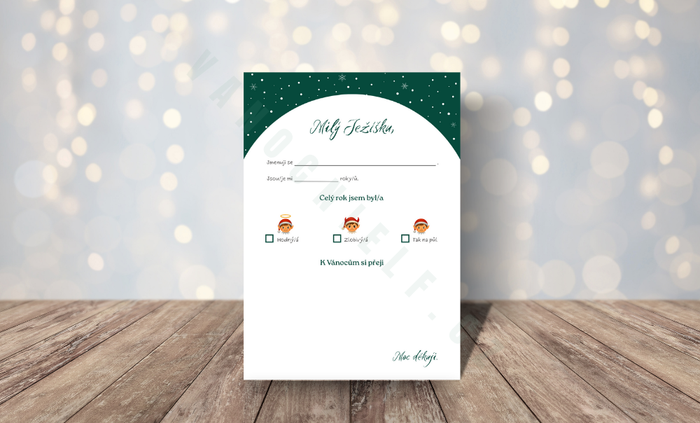 Balíček elfích tiskovin  - zelená & akvarel