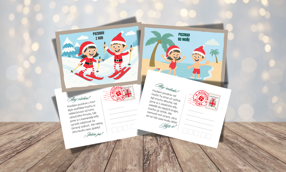 Pohlednice od elfa - minimalistický design