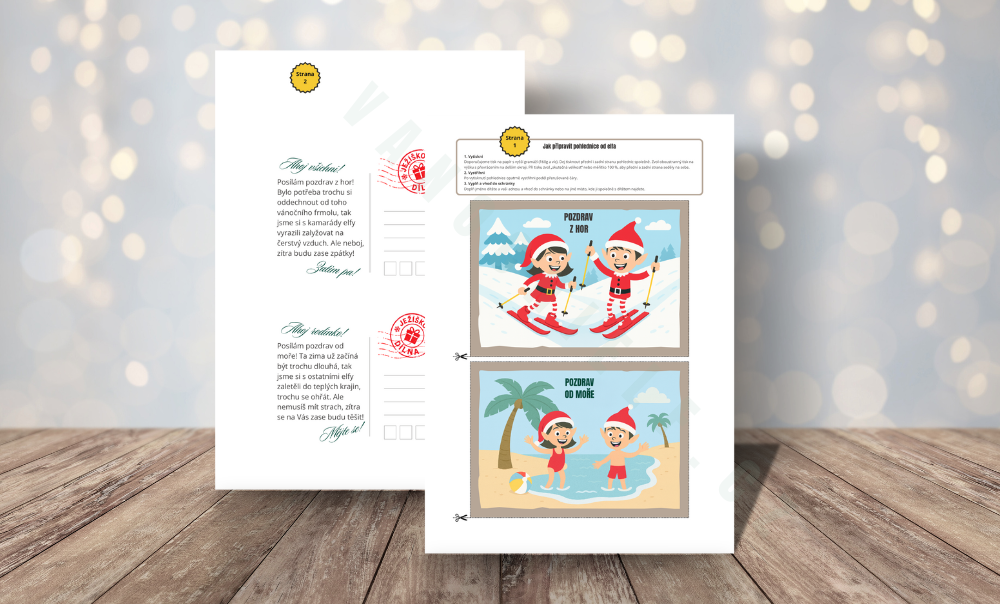 Pohlednice od elfa - minimalistický design